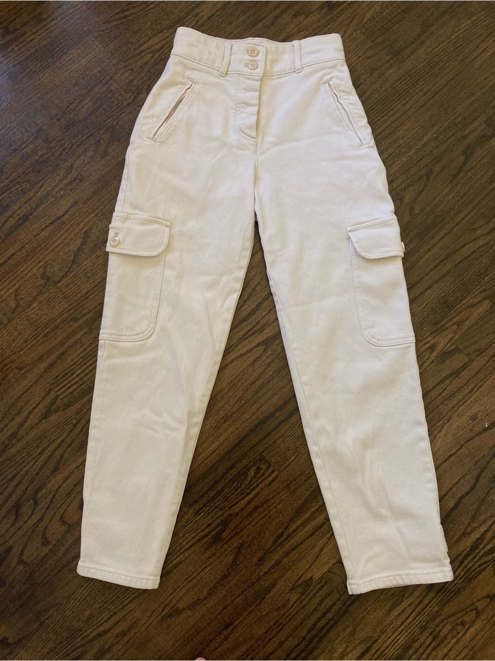 Aritzia Wilfred Cream High-Rise Cargo Jeans